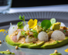 Carpaccio de noix de saint jacques et mousse d'avocats