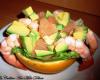 Salade de pamplemousse, avocat et crevettes