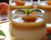 Panna cotta à la crème de caramel sur sa compotée d'abricots