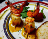 Brochette de gambas aux Grenailles