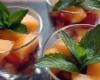 Verrine melon, fraises au sucre vanillé