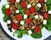 Salade d'aubergines grillées au balsamique, tomates confites et feta