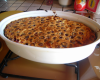 Clafoutis aux framboises et aux pêches