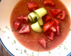 Gaspacho fraise melon tomate à l'ail