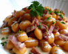 Gnocchis de potimarron, pancetta et crème à l'ail de Lomagne et persil