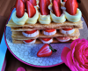 Millefeuilles aux fraises et crème à la rose