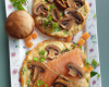 Galettes de sarrasin aux champignons, saumon fumé et Chavroux