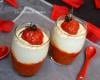 Verrines au chutney de tomates cerise, mousse de feta, fleur de sel aux épices grillées