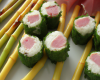 Makis au jambon cru, riz et asperges