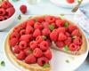 Tarte aux framboises et purée d'amandes