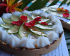 Tarte aux litchis sur crème d' amande coco