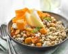 Bowl boulgour, millet, quinoa rouge, courge  et pois chiches