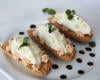 Tartine à la crème d'artichauts et tomates séchées au Saint Moret, origan