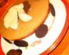 Bavarois poires-chocolat sur lit d'amandes