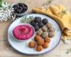 Trio de falafels et houmous de betterave