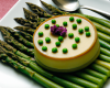 Flan de petits pois et parterre d'asperges