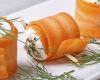 Rouleaux de carottes garnis au fromage frais