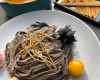 P'tites Soba et douceur de panais au thé blanc et brisures de truffe noire...