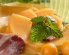 Carpaccio de melon de Nérac en infusion de poivre et verveine citronnée