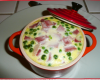 Clafoutis de petits pois, jambon et Boursin