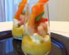 Mini-menu italien, gnocchi de Butternut aux gambas et verrines de ricotta... comme une Cassata !