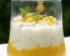 Écrasé de mangue et crème croquante, cardamome, citron vert