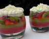 Verrine de fraises et kiwis au chocolat blanc