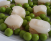 Petits pois à l'écume de brie de Melun