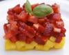 Tartare de fraises Guariguettes et mangue au citron vert et basilic