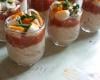 Verrines de thon, tomates, surimi