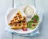 Pommes de terre au Tartare façon gaufre et Pousses dépinards aux groseilles