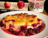 Clafoutis aux pommes sauce framboise