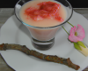 Crème de pays à la rose, compotée à la rhubarbe