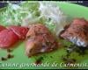 Roulés de saumon marinés au chèvre et pamplemousses roses