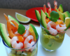 Verrine avocat crevettes pamplemousse