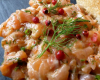 Tartare de saumon aux baies roses