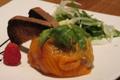 Coussin de saumon fumé et tagliatelles de légumes