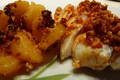 Dos de cabillaud et son crumble chorizo parmesan