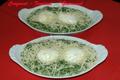 Œufs mollets sur Gratin d'épinards