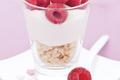 Verrines de cheesecake aux framboises