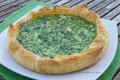Tarte épinard, feuilles de chêne et philadelphia