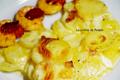 Gratin dauphinois et des brochettes de scampis et chorizo