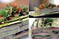 Petite terrine de courgette, jambon blanc et crème de mascarpone à la coriandre et aux graines de tournesol