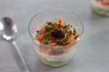 Verrine avocat-saumon-boursin