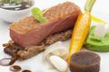 Filet de canette rôti au laurier, effiloché de cuisses braisées