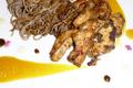 Emincé de Poulet Shichimi, Coulis Mangue/Poivron