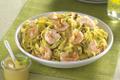 Tagliatelles, crevettes et pesto de basilic moutardé