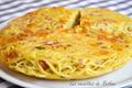 Gâteau de spaghettis aux lardons et cheddar