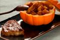 Brioche perdue et fruits d'automne, caramel beurre salé