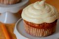 Carrot cupcakes, cream cheese à l'orange